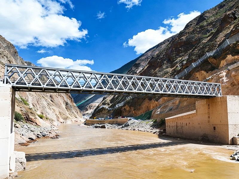 Ponte de treliça galvanizada de grande vão