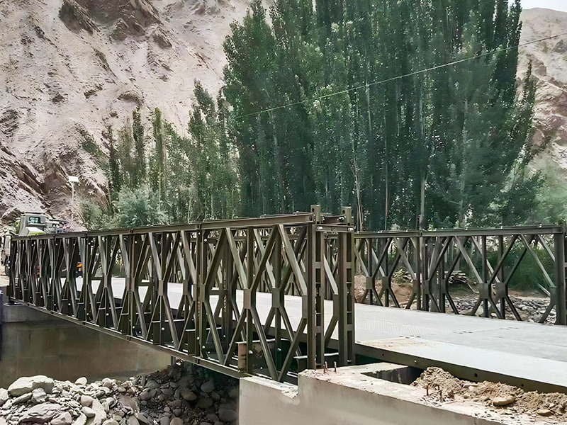 Ponte Bailey CB 100, ponte Bailey pintada de camada única e fileira dupla