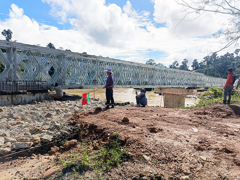 Ponte Bailey CB 200 Ponte Bailey galvanizada reforçada de camada única e fileira dupla